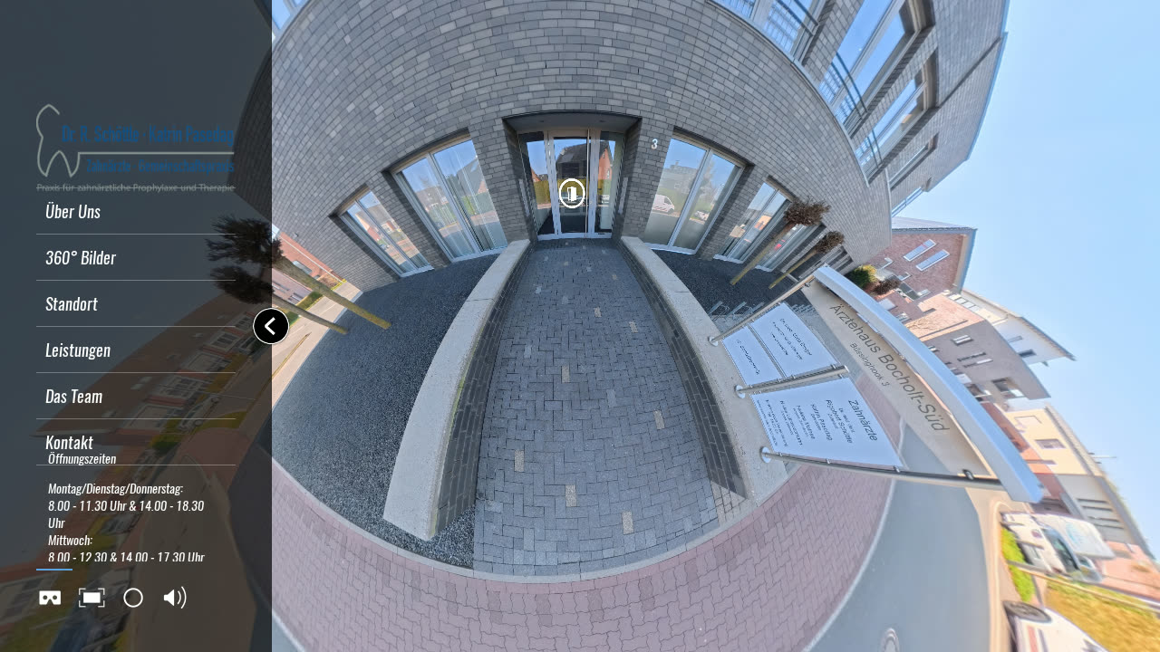 Eingangsbereich der Zahnarztpraxis im 360°-Rundgang